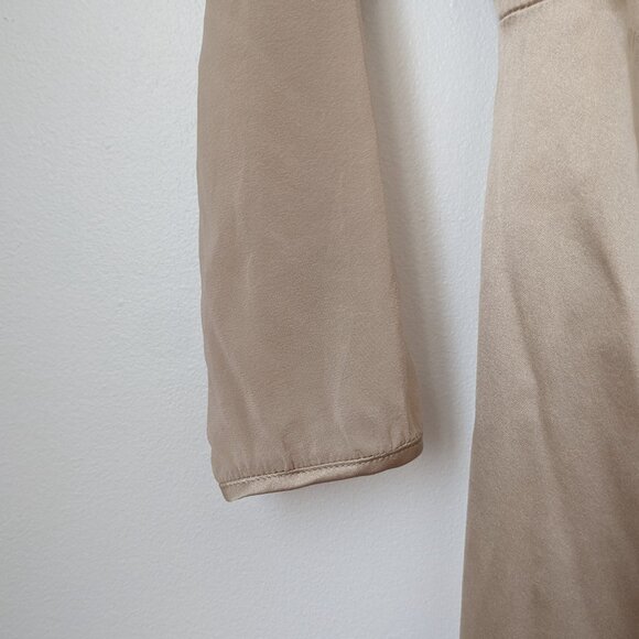 Vintage Cream Dress Sheer Sleeves Midi length Size 10 - Picture 5 of 6